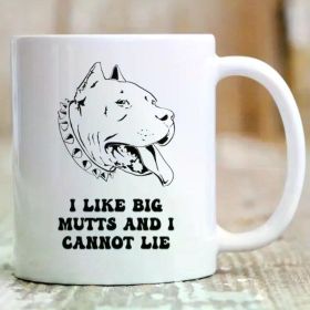 1pc Ceramic Coffee Mug for Dog Lovers - Pit Bull Owner Gift, Funny "I Like Big Mutts and I Cannot Lie" Design, Ideal for